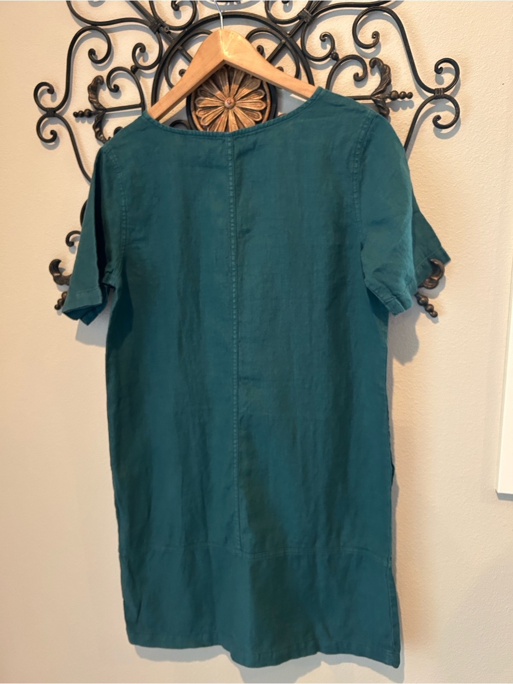 PUREJILL GARMENT DYED LINEN DRESS SHORT SLEEVE SIZE SMALL - Picture 4 of 4